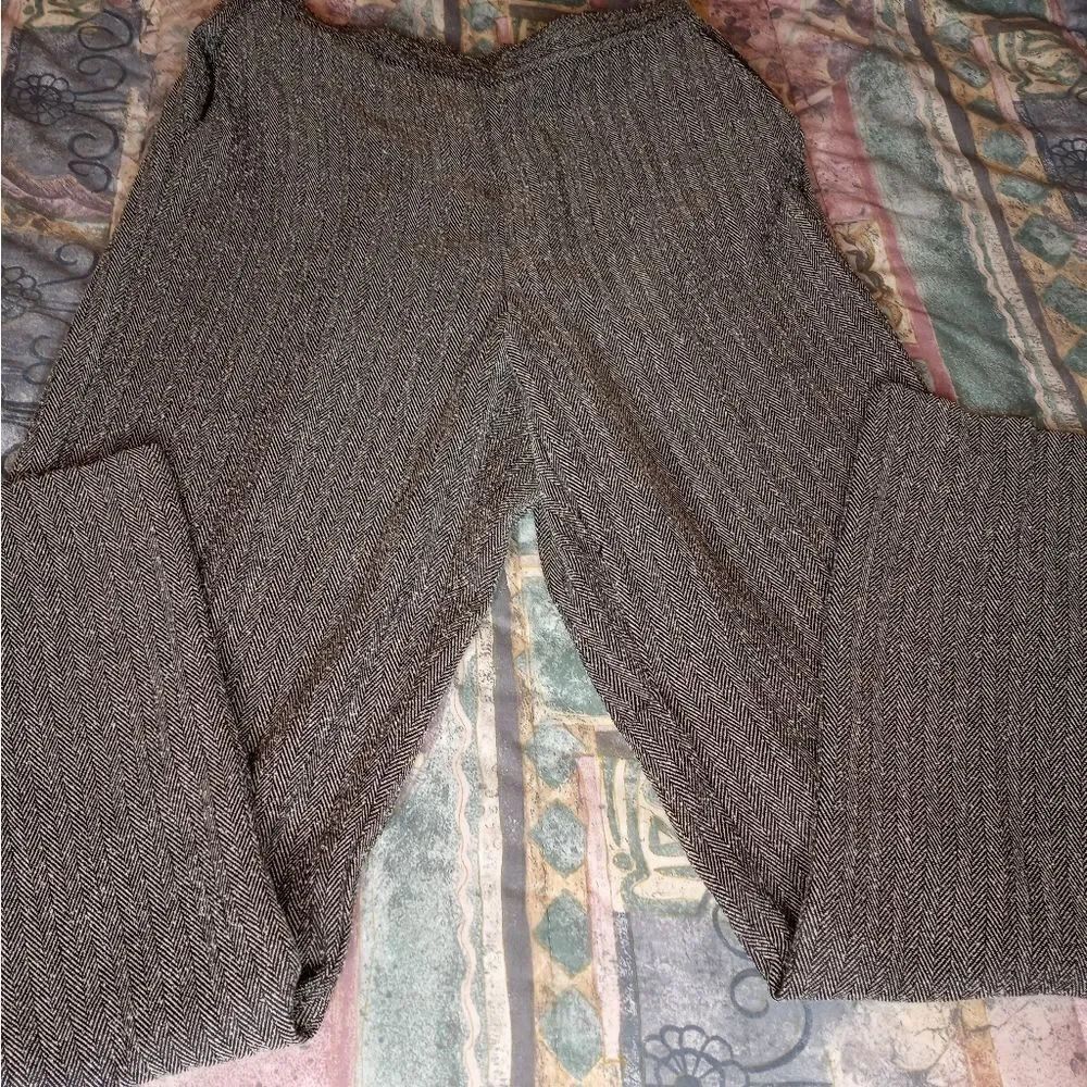 AlfredDunner 8 FullLengthHerringbone ElasticWaistSlashPocketsPullOn Women'sPants